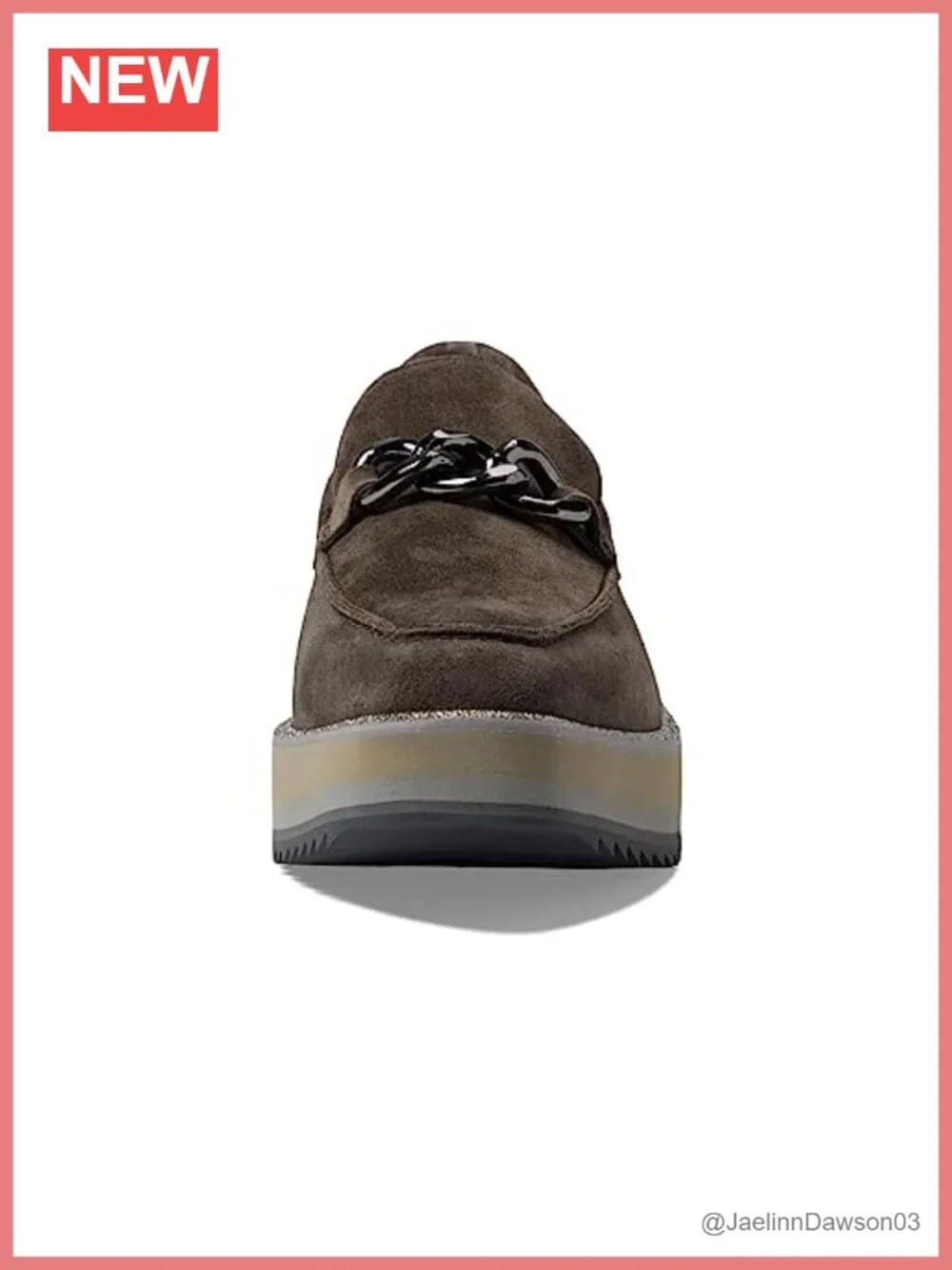 Suede Chain Loafer Wedge Cushioned Slip-On Closed Toe Pull-On